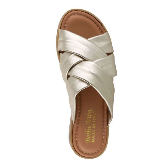 BELLA VITA Womens Champagne Gold Tor-italy Wedge Slip On Slide Sandals 8 M - Picture 3 of 5